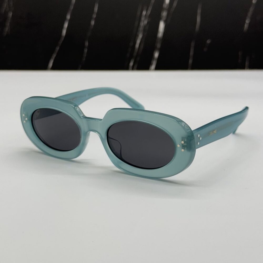 NEW CELINE CL40276U 93N GREEN OVAL WOMEN CELINE SUNGLASSES - Picture 6 of 10